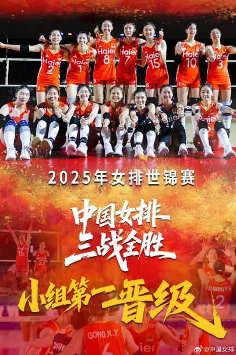 世锦赛三连胜！中国女排