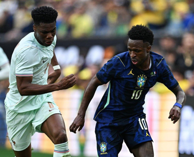 巴西1-2负于法国，维尼修斯低迷引球迷怀念内马